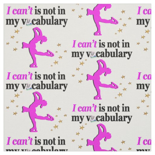 PINK FIGURE SKATING GOALS AND DREAMS FABRIC