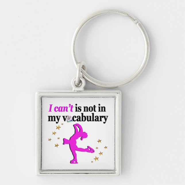 PINK FIGURE SKATING GOALS AND DREAMS KEYCHAIN (Front)