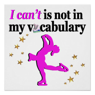 PINK FIGURE SKATING GOALS AND DREAMS POSTER
