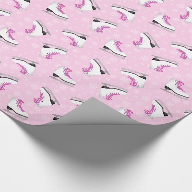 Pink Figure Skating Pattern Wrapping Paper (Corner)