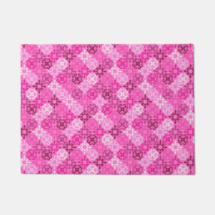 Pink Filigree Diamond Pattern  Doormat