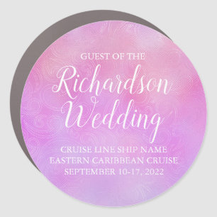 Pink Filigree Guest Of Wedding Cruise Door Magnet