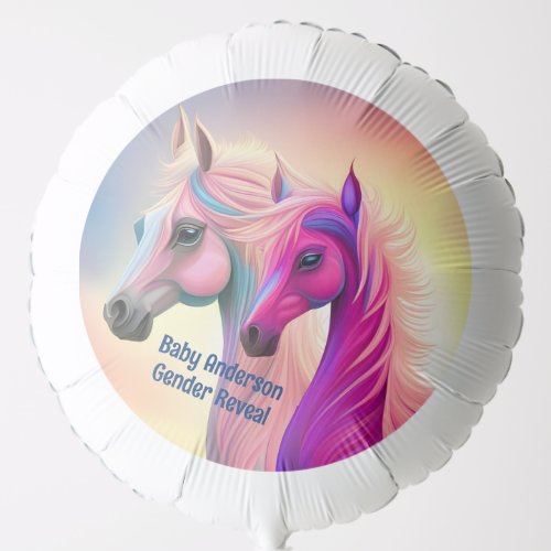 Pink Filly  Blue Colt Western Style Gender Reveal Balloon