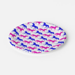 Pink Filly & Blue Colt Western Style Gender Reveal Paper Plates