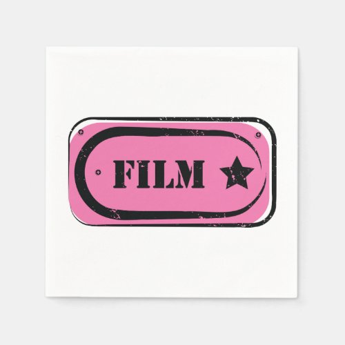 Pink Film Ticket Paper Napkins