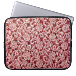 Pink fine lace texture with seamless beautiful vin laptop sleeve