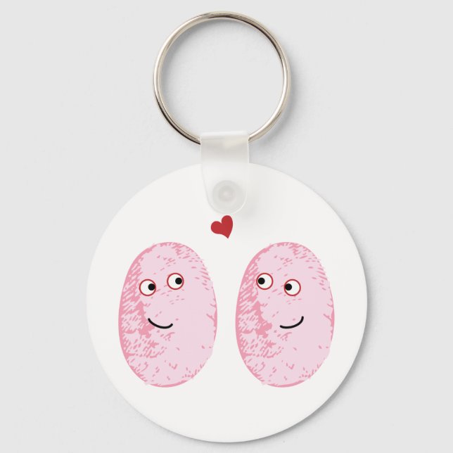 Pink fingerprint pair keychain (Front)