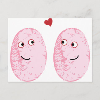 Pink fingerprint pair postcard