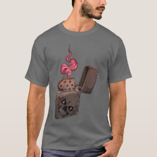 Pink Fire Clipper Lighter Skeleton Breast Cancer A T-Shirt