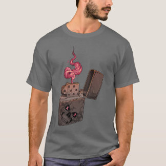 Pink Fire Clipper Lighter Skeleton Breast Cancer A T-Shirt