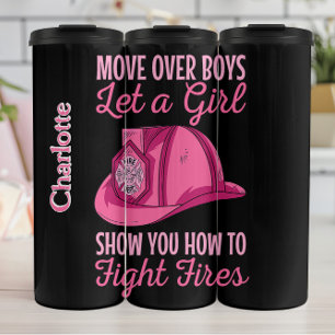 Pink Fire Helmet Girl Power Thermal Tumbler