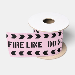 Pink Fire Line Do not Cross Party Satin Ribbon