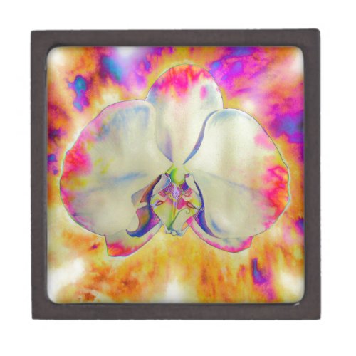 Pink Fire Orchid  surreal watercolor florals  Gift Box