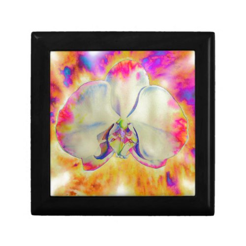 Pink Fire Orchid  surreal watercolor florals  Keepsake Box