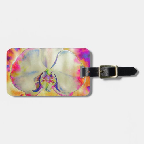 Pink Fire Orchid  surreal watercolor florals  Luggage Tag