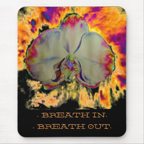 Pink Fire Orchid  surreal watercolor florals  Mouse Pad
