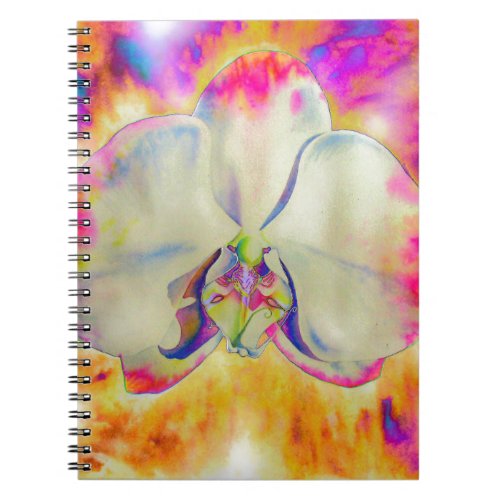 Pink Fire Orchid  surreal watercolor florals  Notebook