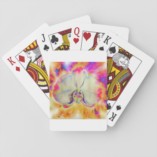Pink Fire Orchid  surreal watercolor florals  Poker Cards