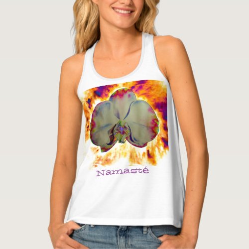 Pink Fire Orchid  surreal watercolor florals  Tank Top