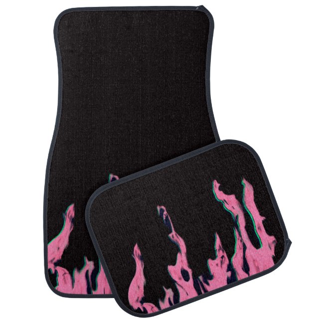 Pink fire - Pinkes fire - Flame Flame Car Floor Mat (Set)