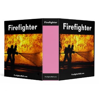 Pink Firefighter 3 Ring Binder