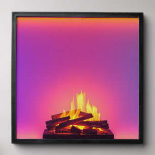 Pink fireplace design peel and stick photo tile