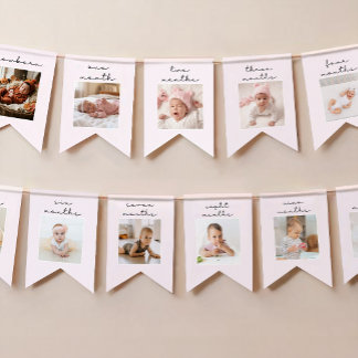 Pink First Birthday Photo Banner ONE Theme