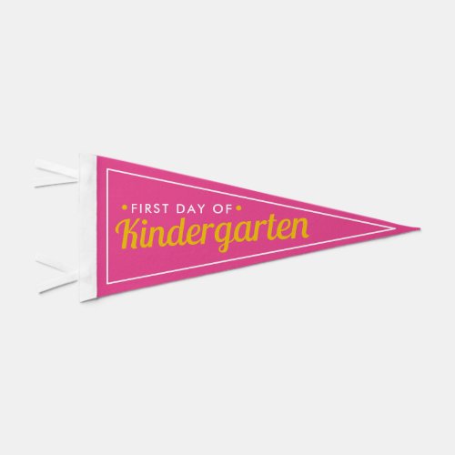 Pink First Day of Kindergarten Pennant Photo Prop Pennant Flag