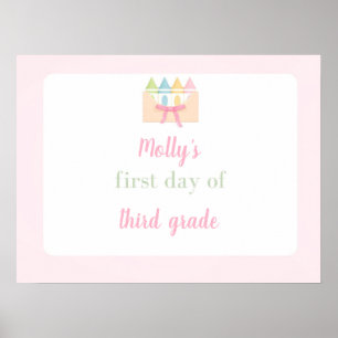 pink first day of school sign