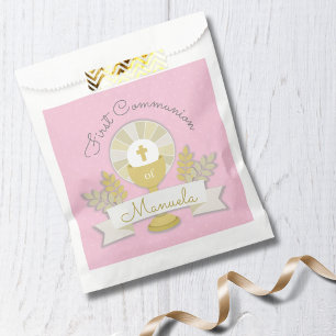 Pink First Holy Communion Favor Bag