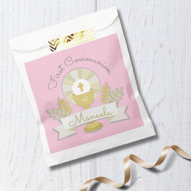 Pink First Holy Communion Favor Bag (Creator Uploaded)