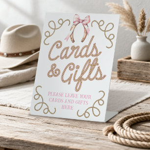Pink First Rodeo Cards and Gifts Pedestal Sign