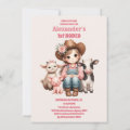 Pink First Rodeo Cowgirl 1st Birthday Invitation | Zazzle