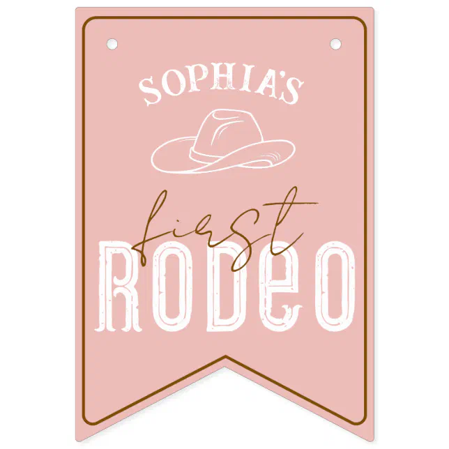 First Rodeo Banner Pink First Rodeo Photo Banner – Cowgirl 1st Birthd | Zazzle