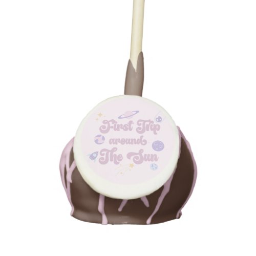 Pink First Trip Around The Sun Space 1st Birthday Cake Pops