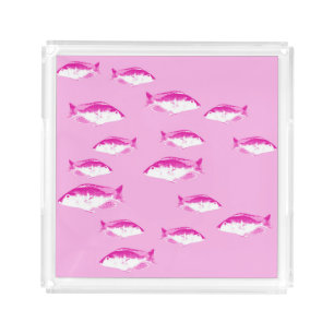 Pink fish acrylic tray