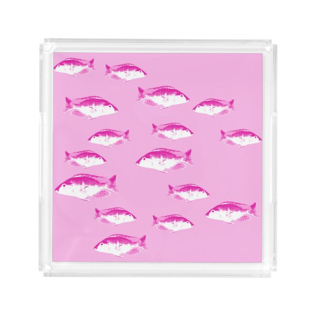 Pink fish acrylic tray (Front)