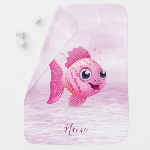 Pink Fish Baby Blanket