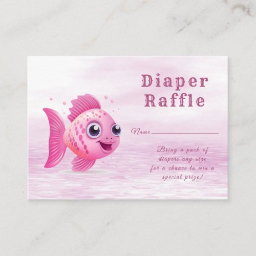 Pink Fish Baby Shower Enclosure Card