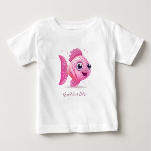 Pink Fish Baby T_Shirt