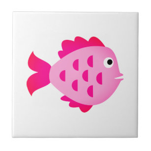 Pink Fish Decorative Ceramic Tiles | Zazzle