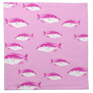 Pink fish cloth napkin