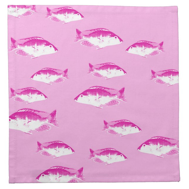 Pink fish cloth napkin (Front)