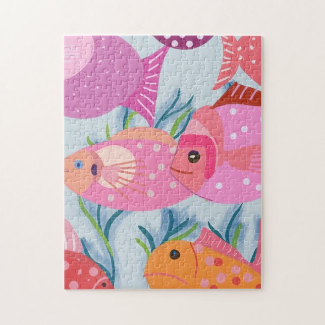 Pink fish jigsaw puzzle (Vertical)