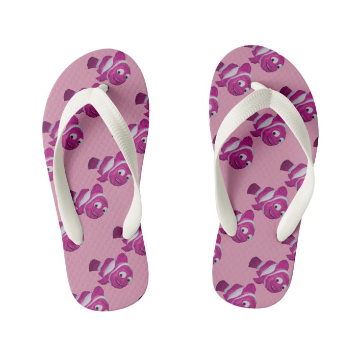 Pink Fish Kid's Flip Flops | Zazzle.com