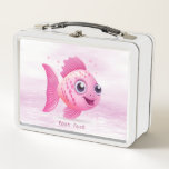 Pink Fish Metal Lunch Box