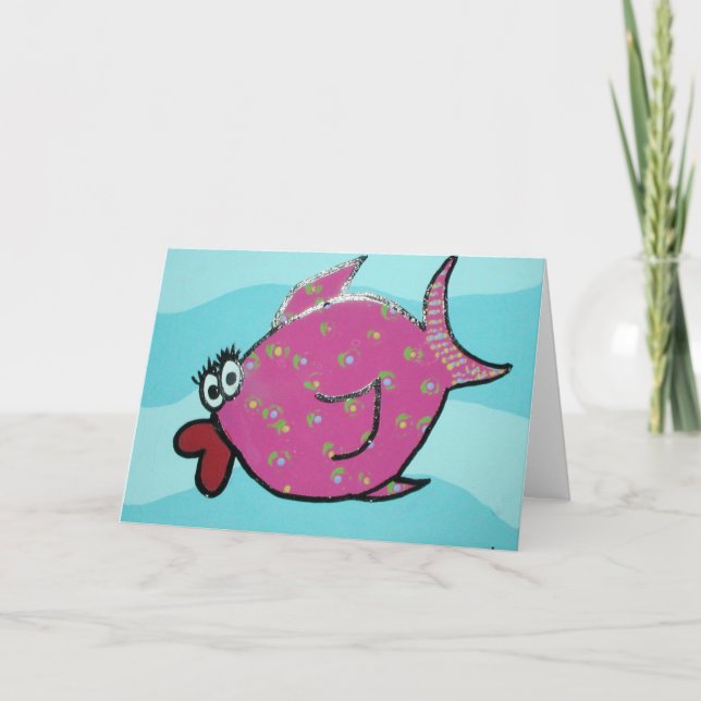 Pink Fish Note Card (Front)