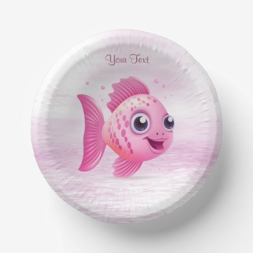 Pink Fish Paper Bowl