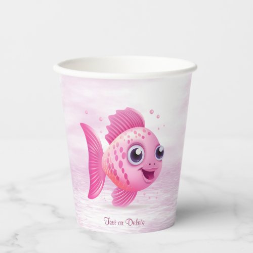 Pink Fish Paper Cups