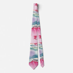 Pink Fish Pattern Neck Tie